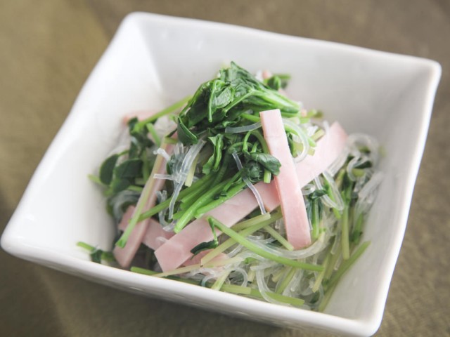 豆苗と春雨の中華ドレッシング和え