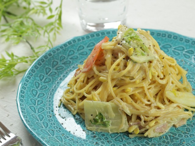 【管理栄養士監修】豆乳で作るイソフラボンカルボナーラパスタ