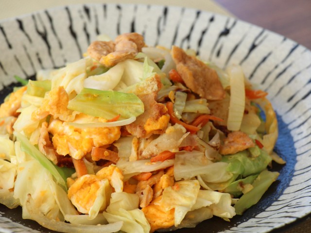 大豆のお肉×塩こうじチャンプルー