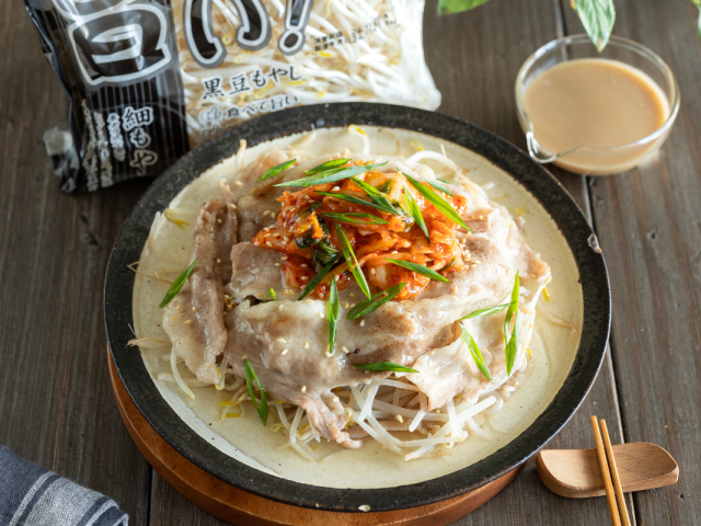 もやしと豚バラのレンジ蒸し