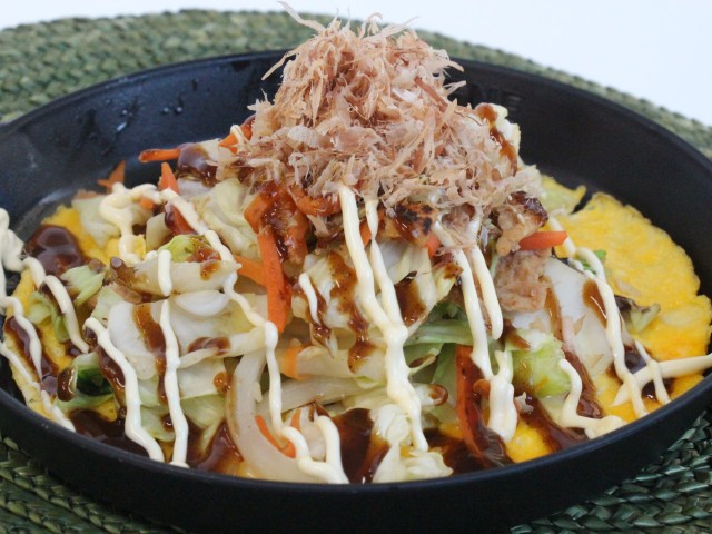 大豆のお肉×お好み焼き風