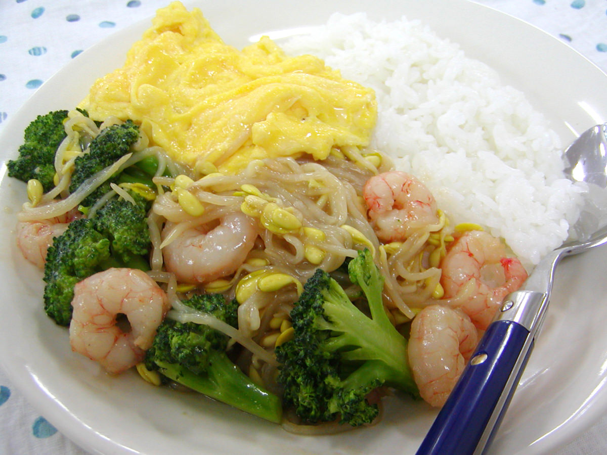 子大豆もやし芽ぐみの中華丼