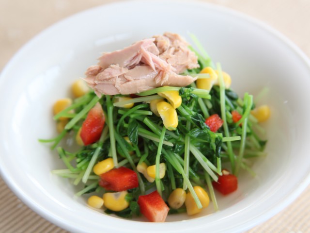 豆苗のカラフルサラダ