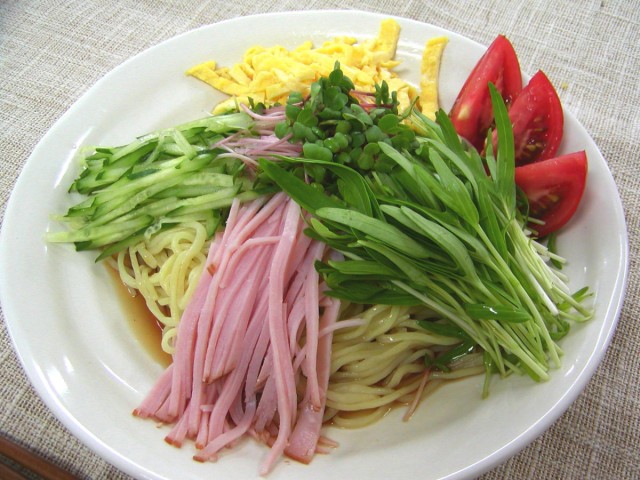 空心菜の新芽 冷やし中華