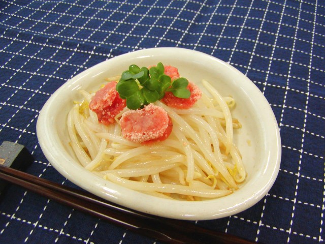 緑豆もやしとたらこの酢醤油あえ