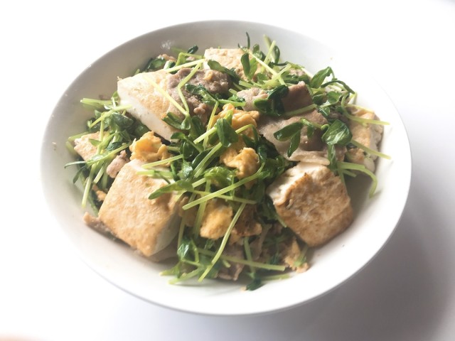 豆苗チャンプル-