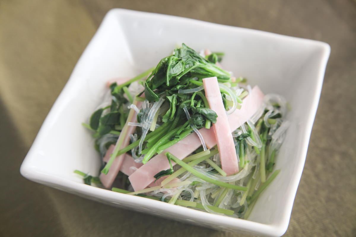 豆苗と春雨の中華ドレッシング和え