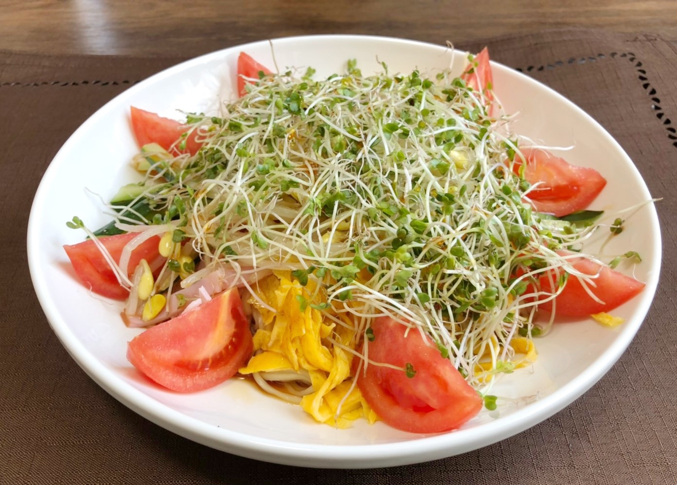 スルフォラファンスプラウト 彩り冷やし中華 サラダコスモの おいしい発芽野菜レシピ