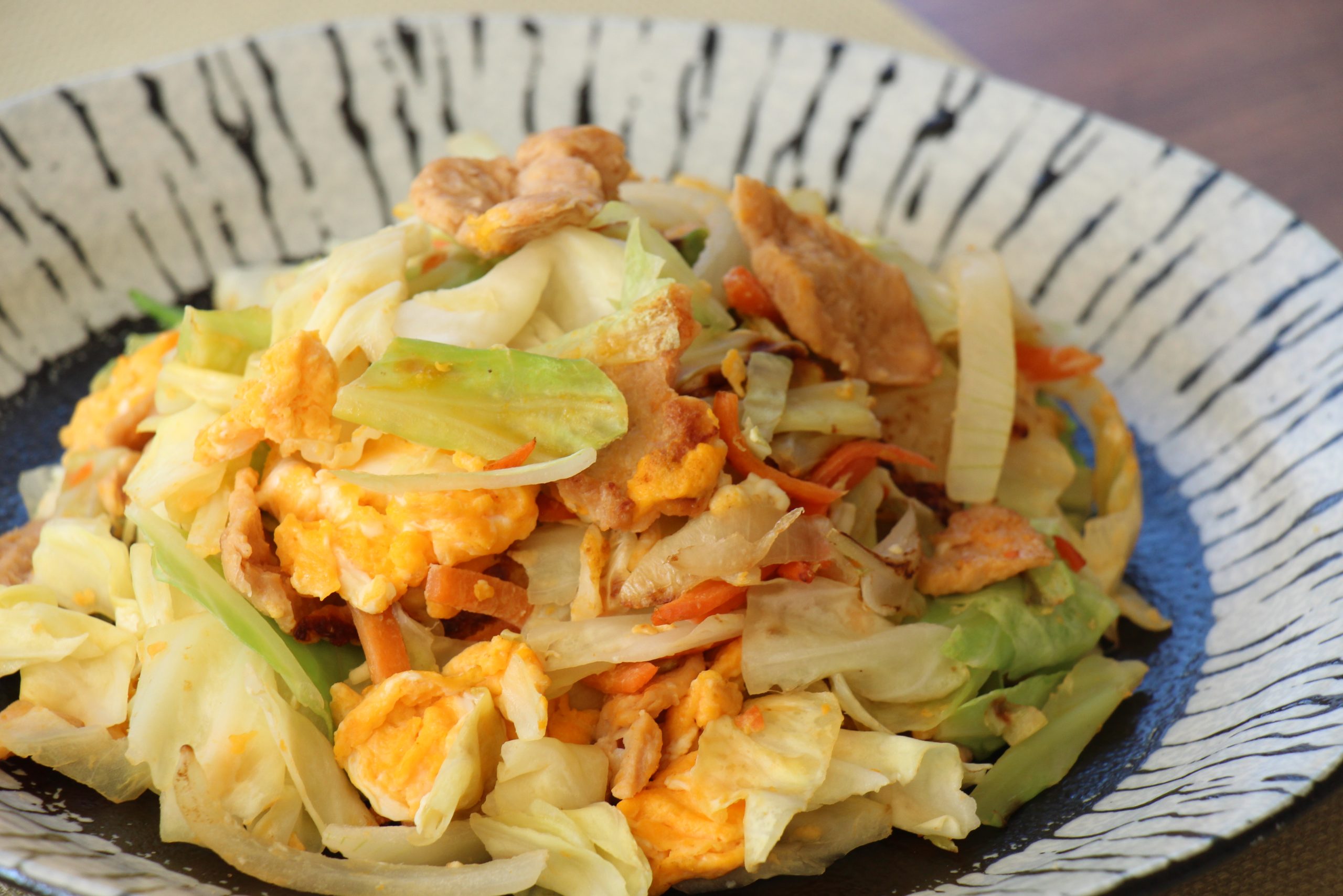 大豆のお肉×塩こうじチャンプルー